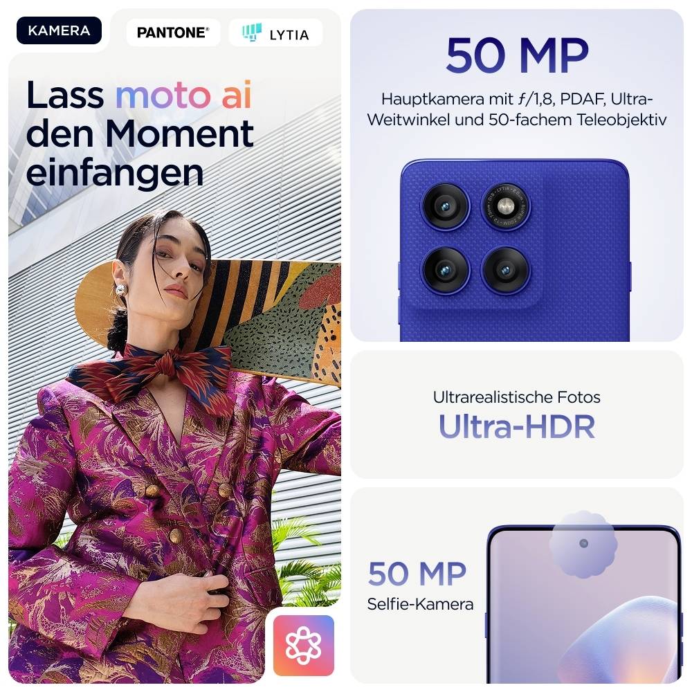 Motorola Edge 60 Pro 512GB Dazzling Blue EEK A (A - G) 16.9cm (6.67 Zoll) Smartphone