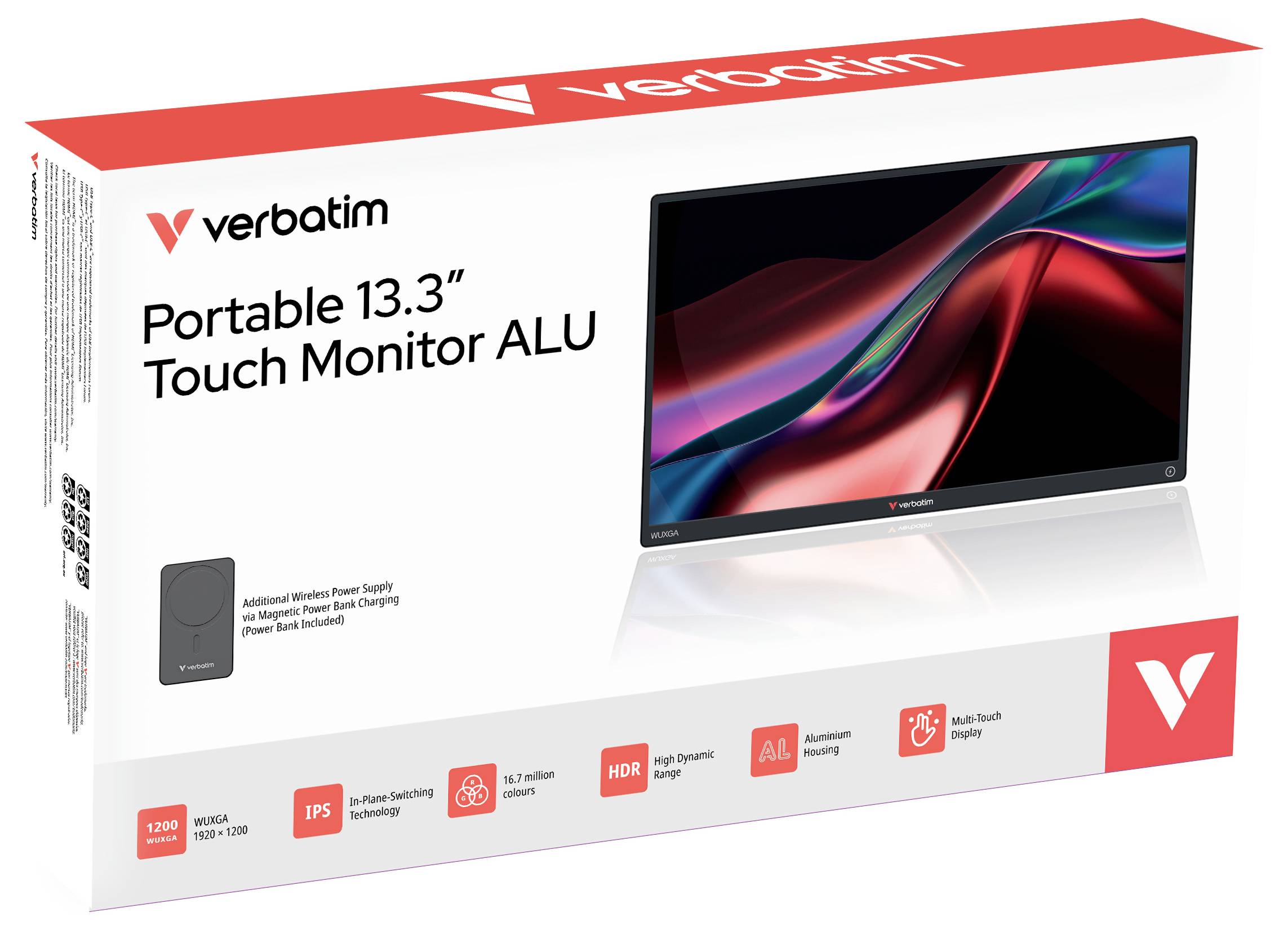 Verbatim Touchscreen-Monitor EEK: A (A - G) 33.8cm (13.3 Zoll) 16:10 6 ms