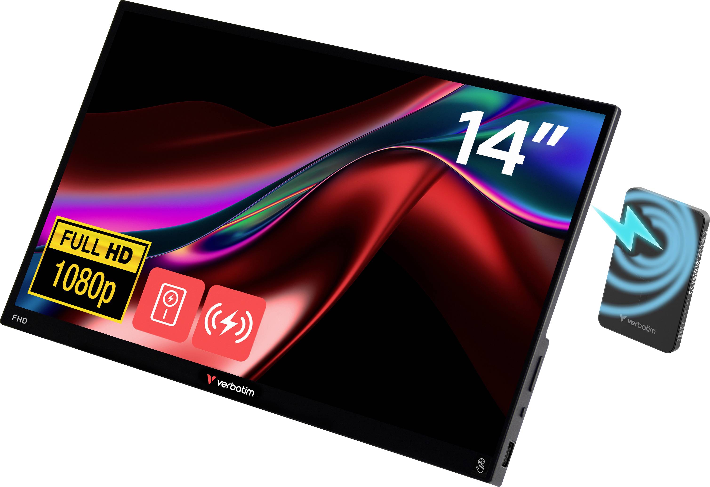 Verbatim Touchscreen-Monitor EEK: A (A - G) 35.6cm (14 Zoll) 16:9 6 ms