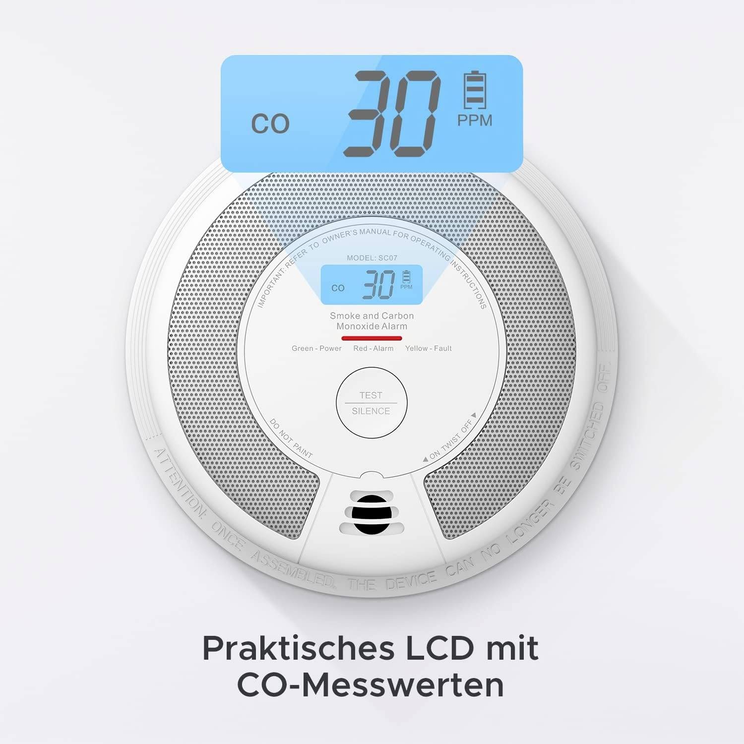 X-Sense SC07 Rauchwarn- und Kohlenmonoxidmelder (B x H x T) 146 x 51 x 146 mm