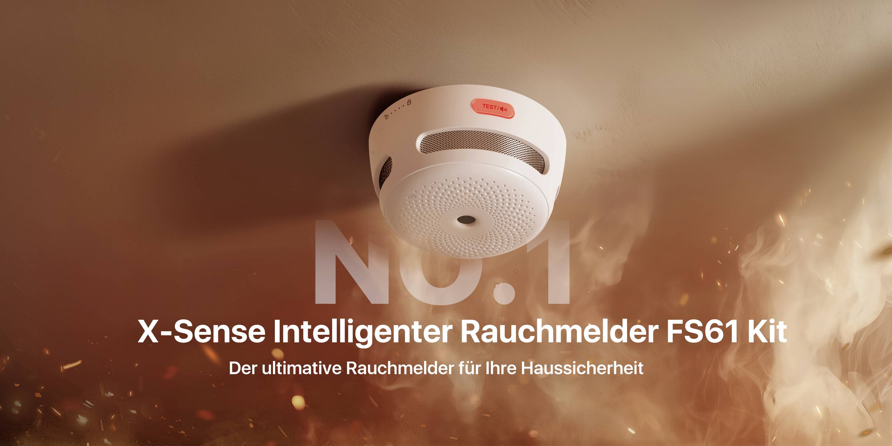 X-Sense FS61 Rauchwarnmelder-Set plus Zentrale (B x H x T) 90 x 26.5 x 90 mm