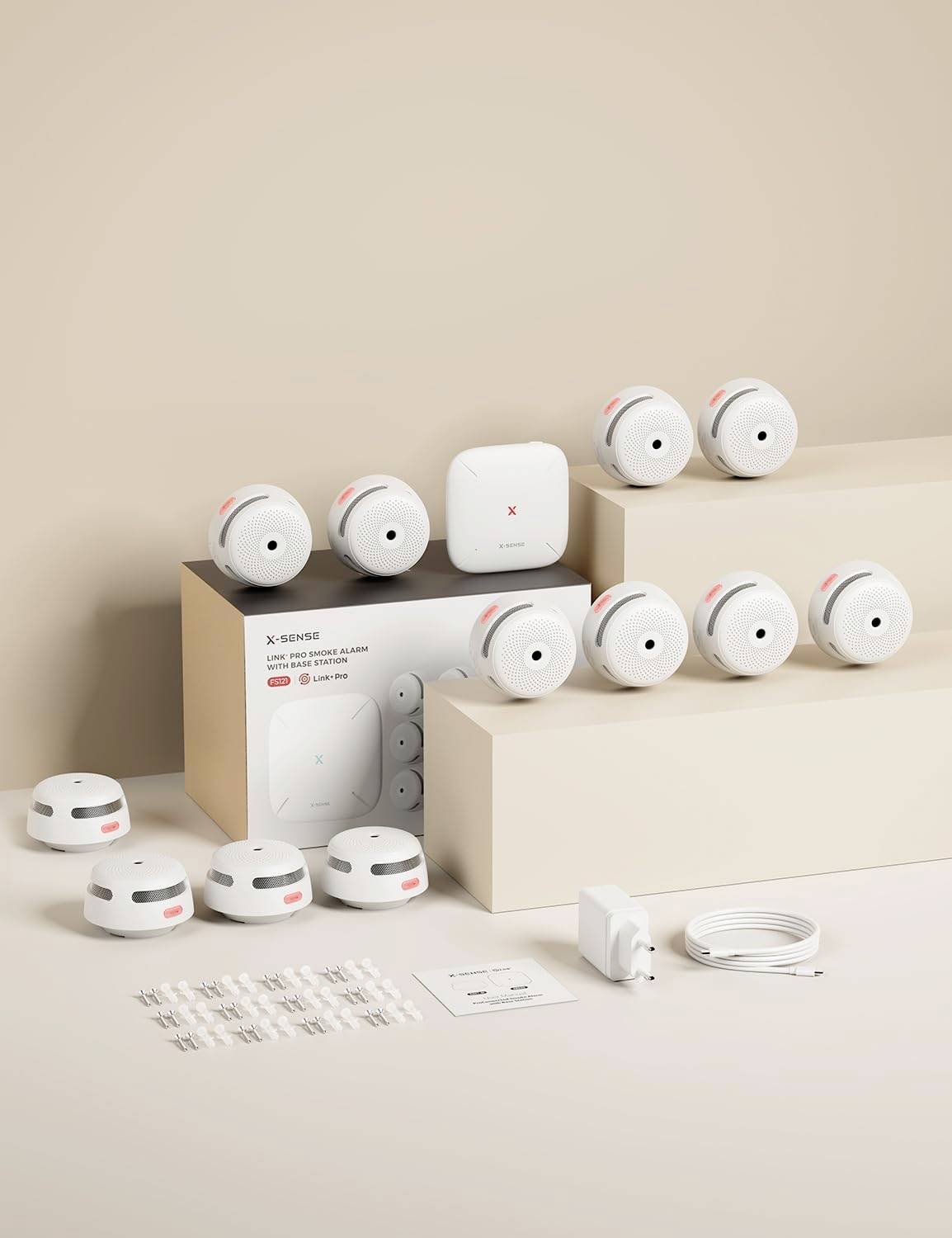 X-Sense FS121 Rauchwarnmelder-Set plus Zentrale (B x H x T) 78 x 48 x 78 mm