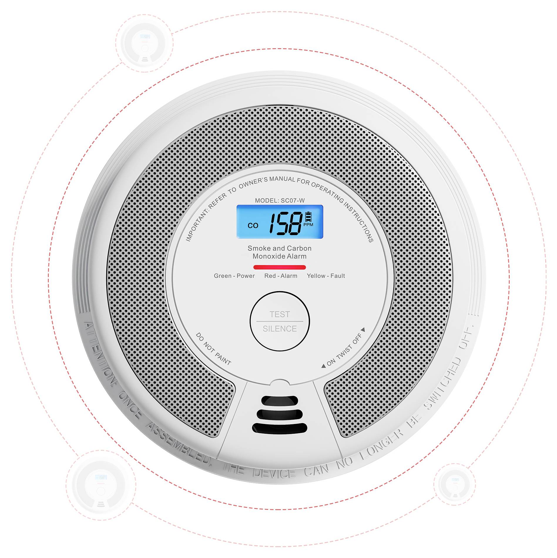 X-Sense SC07-W Rauchwarn- und Kohlenmonoxidmelder (B x H x T) 146 x 51 x 146mm