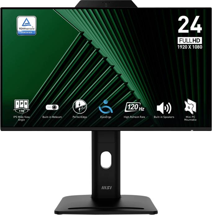 MSI PRO MP242PMGDE LCD-Monitor EEK E (A - G) 60.5cm (23.8 Zoll) 1920 x 1080 Pixel 16:9 4 ms HDMI®, VGA, DisplayPort, USB-A