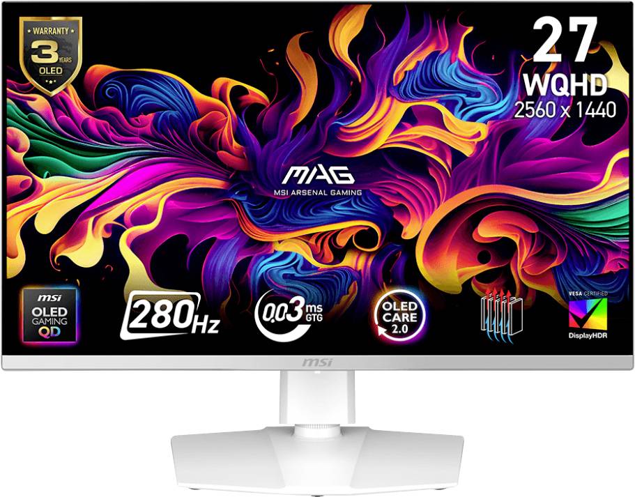 MSI MAG 272QPWDE Gaming Monitor EEK F (A - G) 67.3cm (26.5 Zoll) 2560 x 1440 Pixel 16:9 0.03 ms HDMI®, DisplayPort, USB-C®