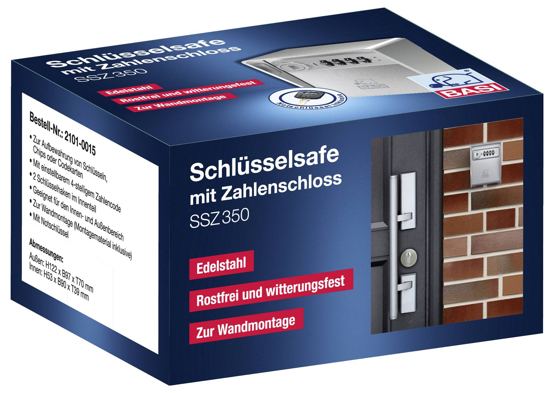 Schlüsseltresor mit Zahlenkombinationsschloss „SSZ350