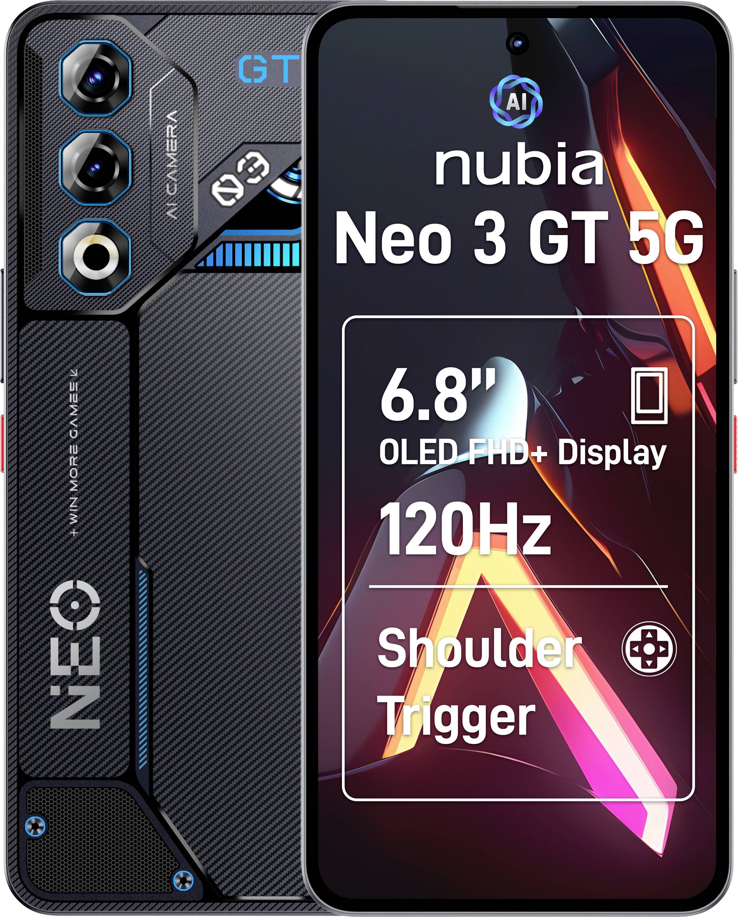 ZTE nubia Neo 3 GT 256 GB Grau EEK C (A - G) 17.3 cm (6.8 Zoll) Smartphone