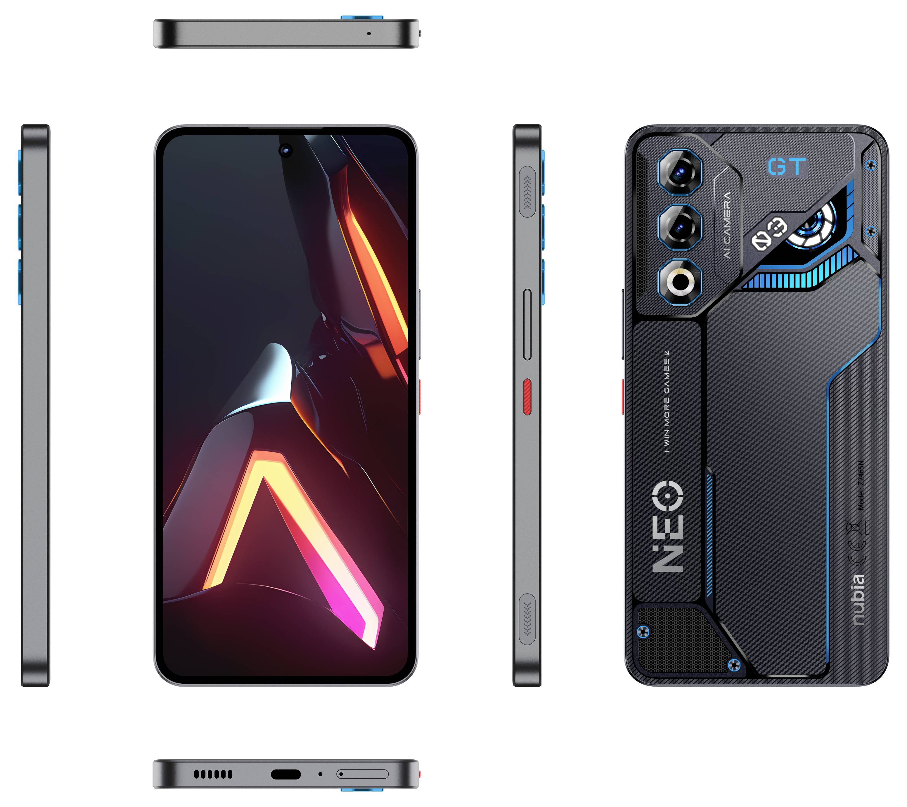 ZTE nubia Neo 3 GT 256 GB Grau EEK C (A - G) 17.3 cm (6.8 Zoll) Smartphone