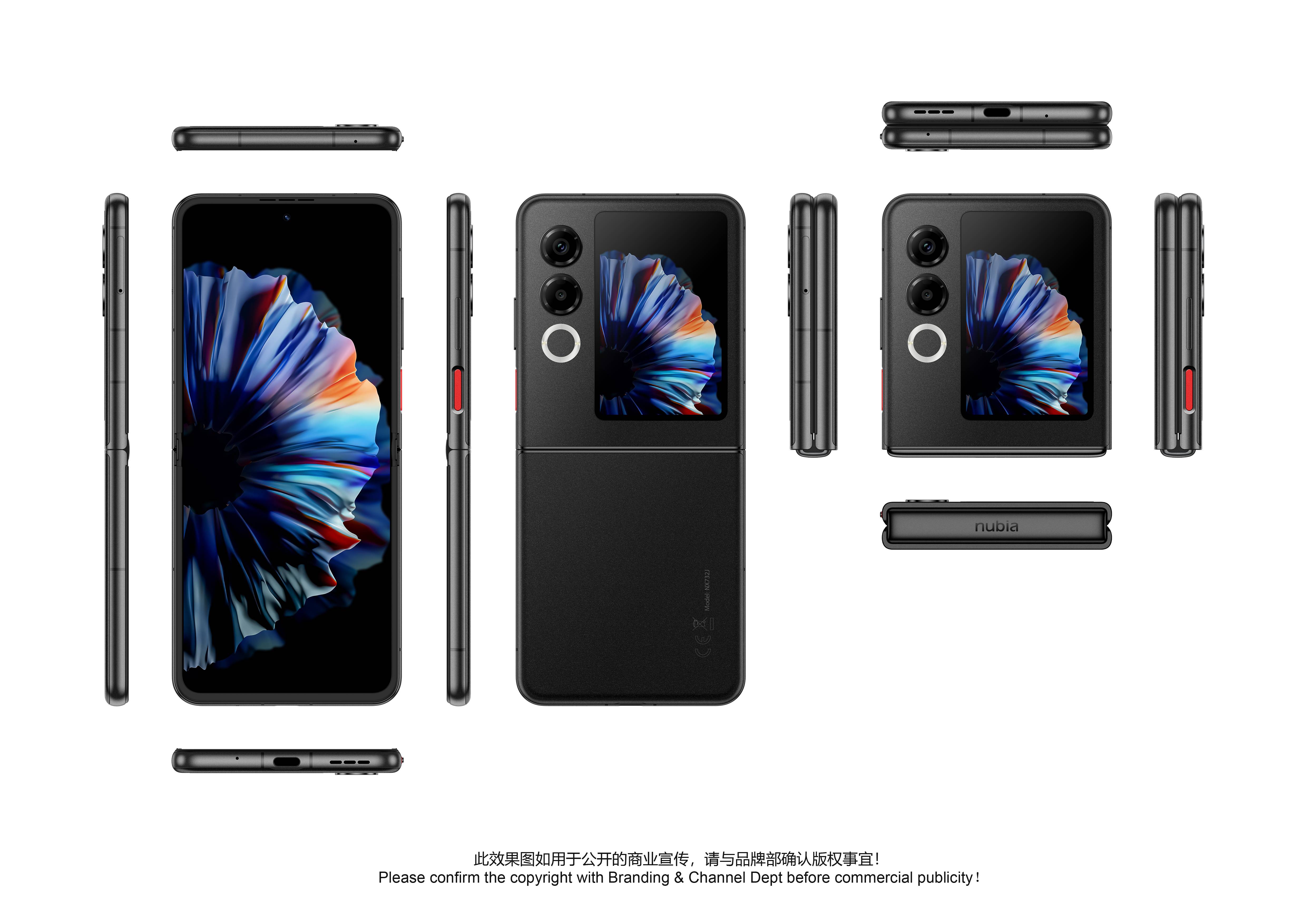 ZTE nubia Flip 2 256 GB Schwarz EEK C (A - G) 17.5 cm (6.9 Zoll) Smartphone