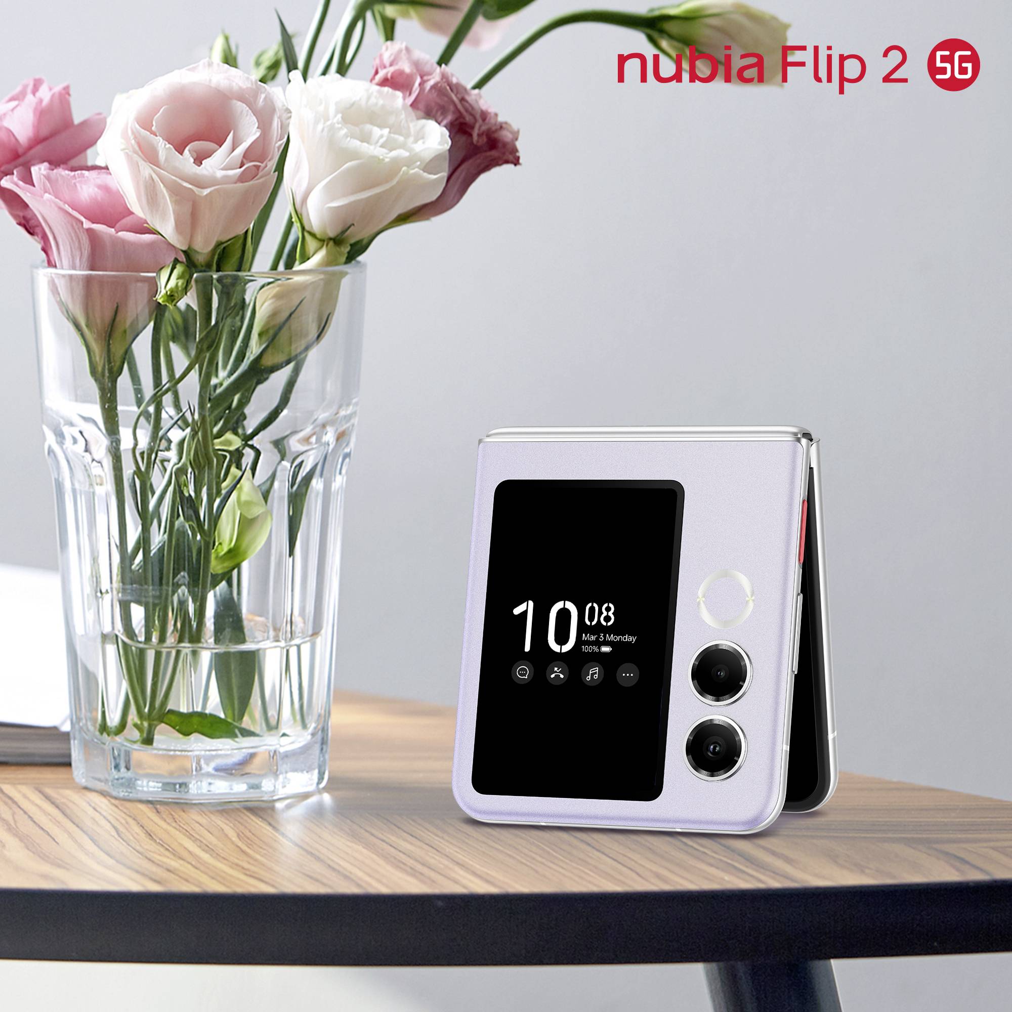 ZTE nubia Flip 2 256 GB Violett EEK C (A - G) 17.5 cm (6.9 Zoll) Smartphone