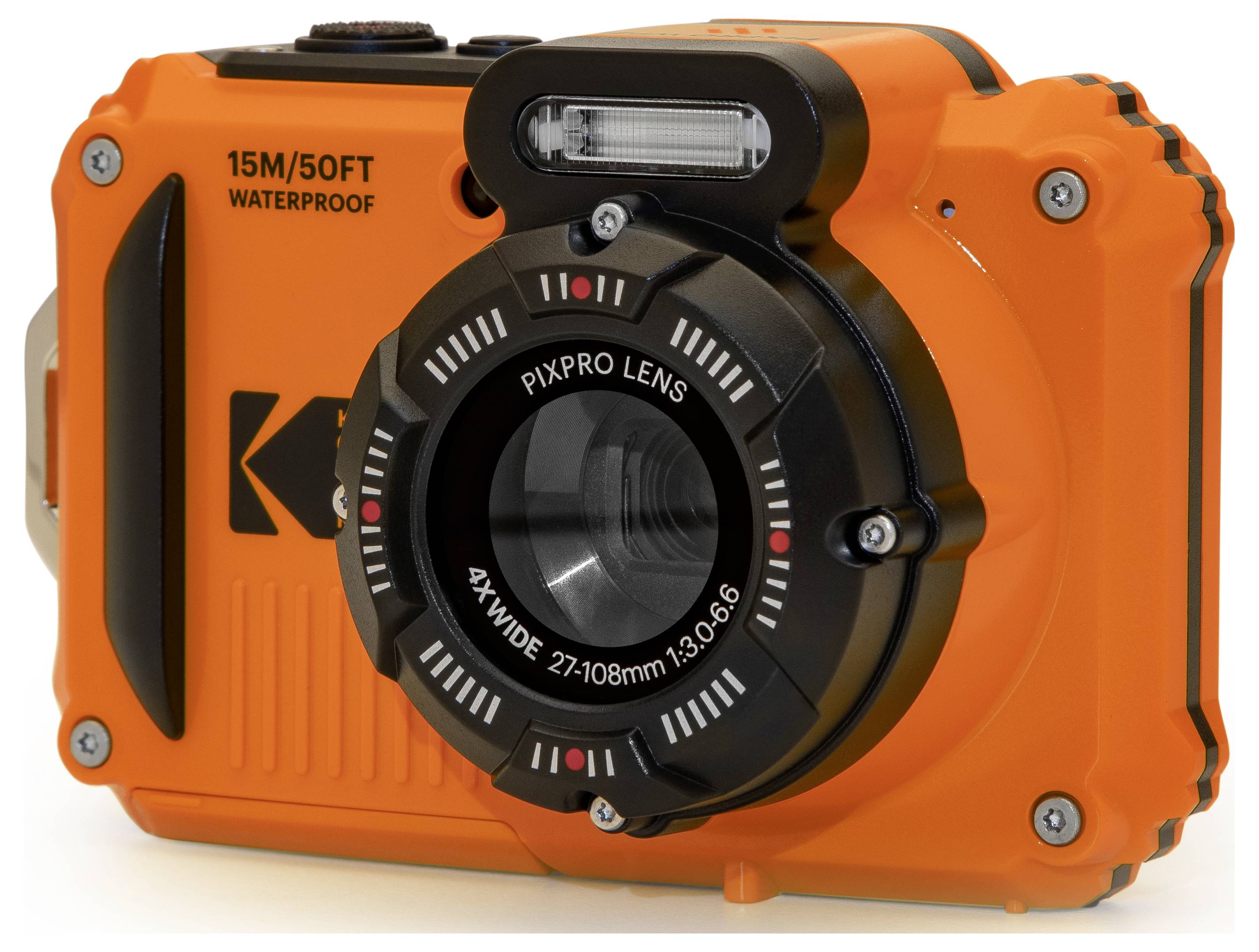Kodak Digitalkamera 15 Megapixel Opt. Zoom: 4 x Orange inkl. Akku, inkl. Blitzgerät, inkl. Speicherkarte Bildstabilisierung, WiFi