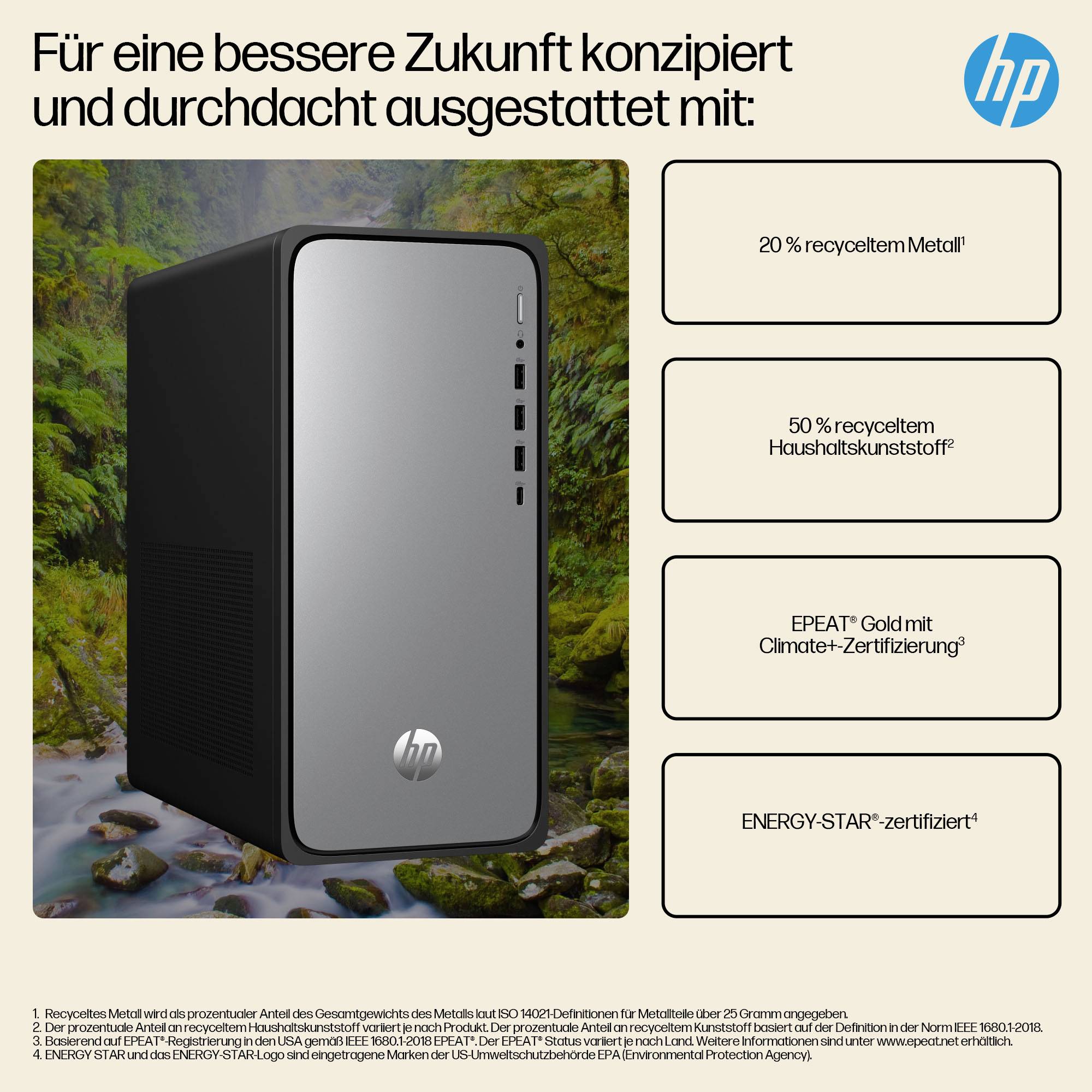 HP Desktop PC Omnidesk M02-0052ng i5-14400 Silve(P) Intel® Core™ i5 i5-14400 4.7 GHz 16 GB RAM 512 GB SSD Intel Intel® UHD Graphics BA2U8