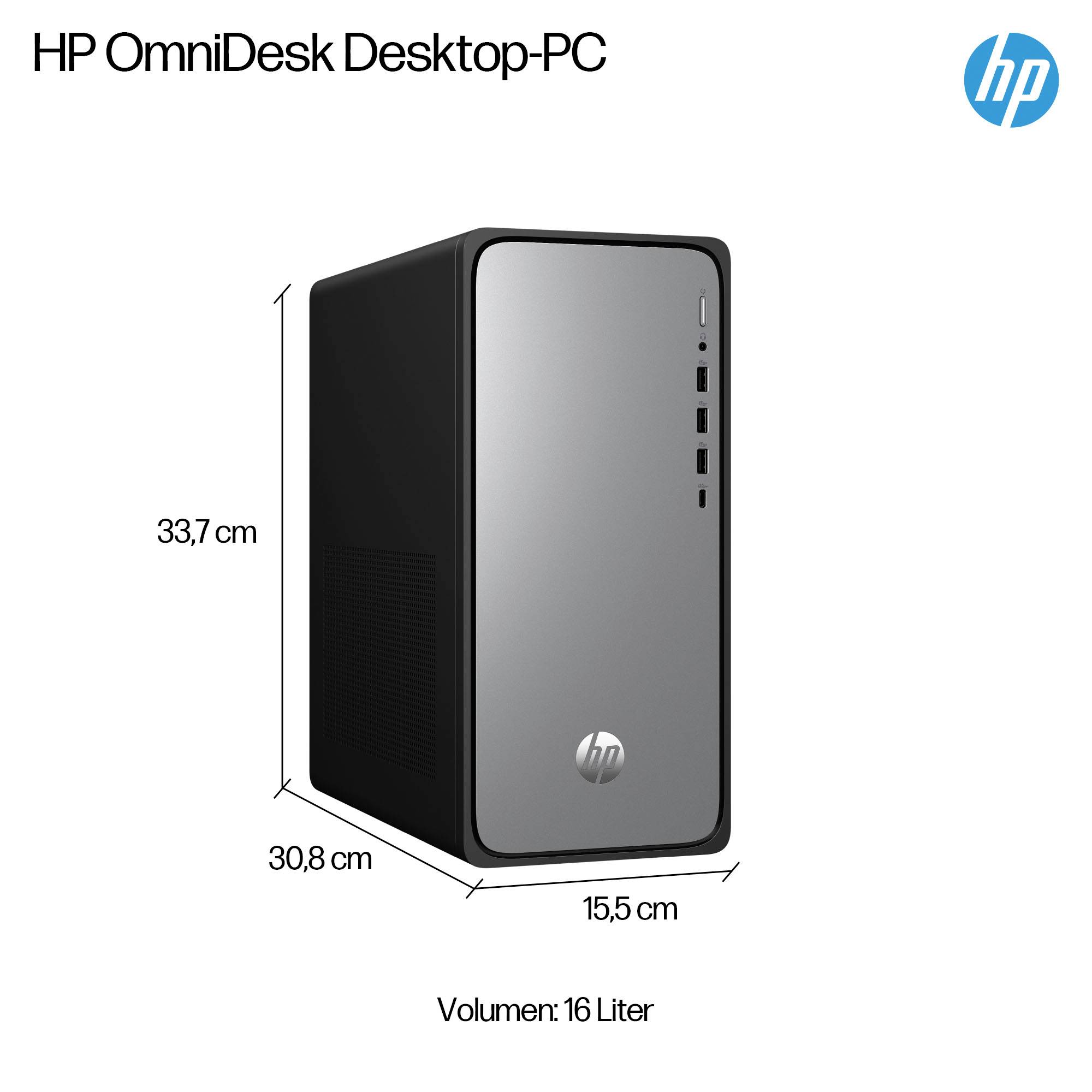 HP Desktop PC Omnidesk M02-0052ng i5-14400 Silve(P) Intel® Core™ i5 i5-14400 4.7 GHz 16 GB RAM 512 GB SSD Intel Intel® UHD Graphics BA2U8