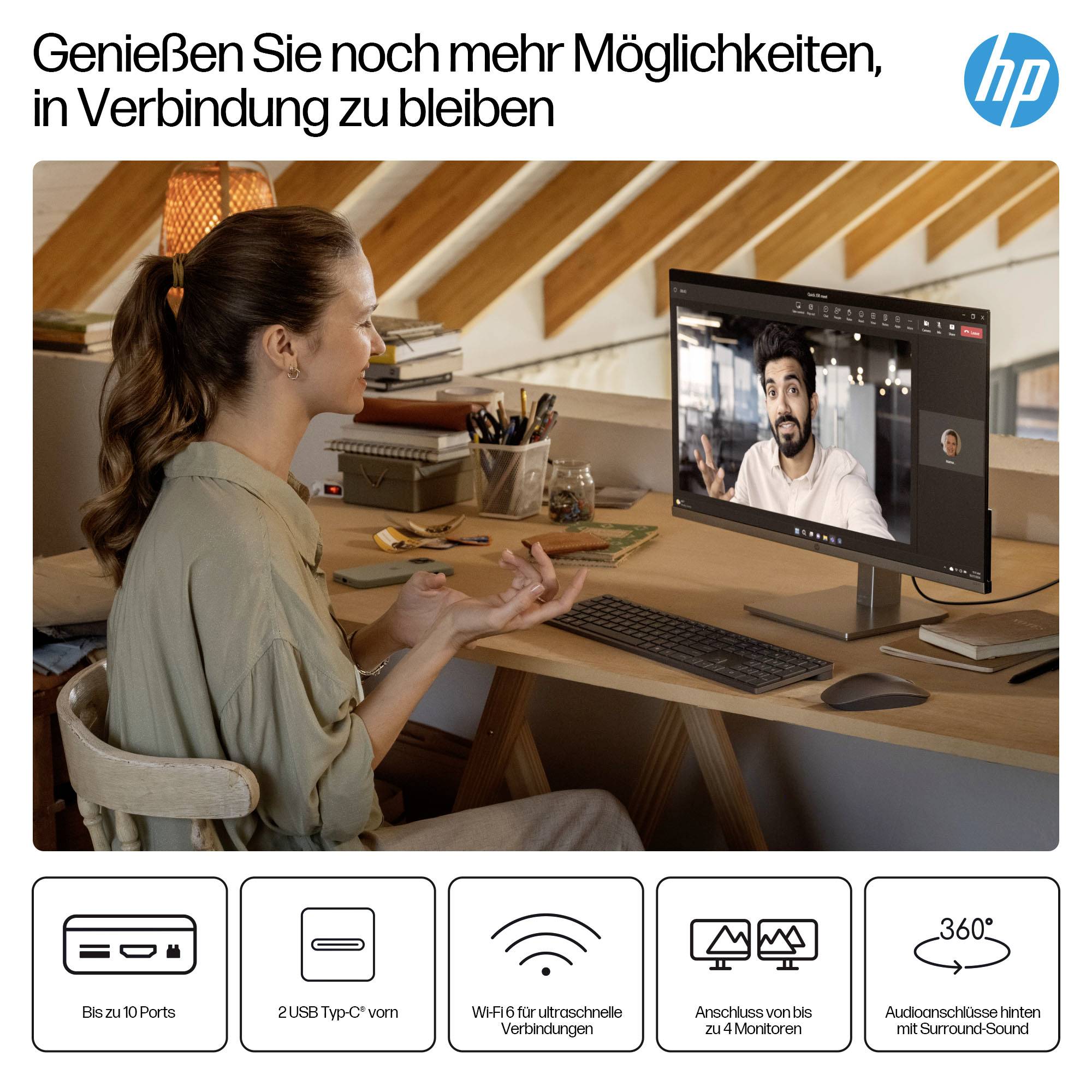 HP Desktop PC M02-0072ng R7-8700G AMD Ryzen 7 8700G 5.1 GHz 16 GB RAM 1 TB SSD AMD AMD Radeon™-Grafikeinheit BA2V1EA#ABD
