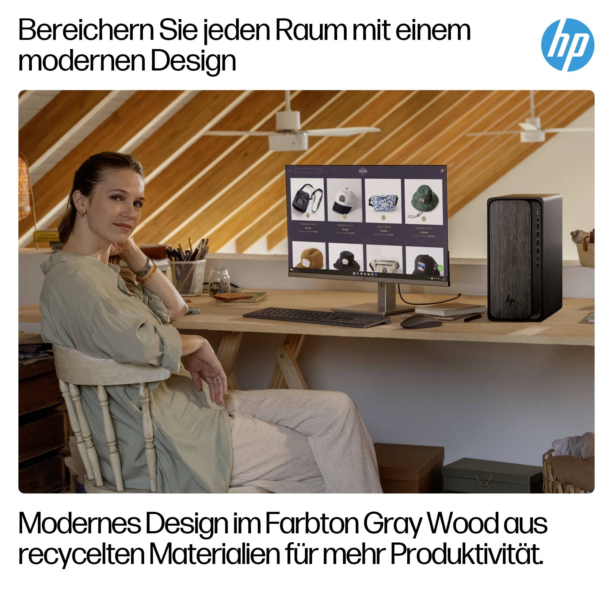 HP Desktop PC M02-0072ng R7-8700G AMD Ryzen 7 8700G 5.1 GHz 16 GB RAM 1 TB SSD AMD AMD Radeon™-Grafikeinheit BA2V1EA#ABD