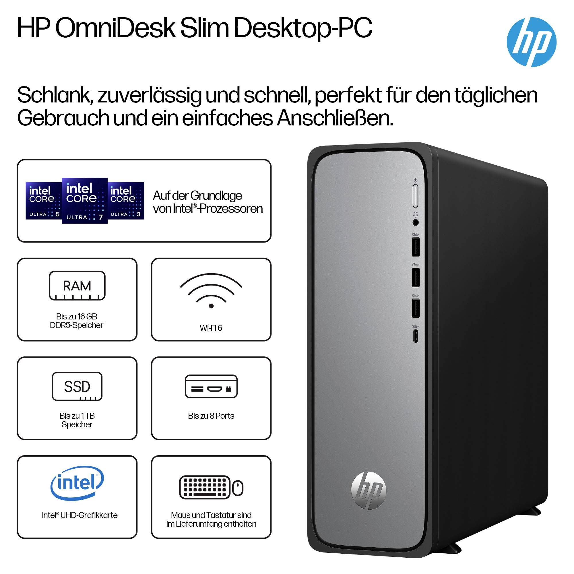 HP Desktop PC S03-0053ng i5-14400 Black(P) Intel® Core™ i5 i5-14400 4.7 GHz 16 GB RAM 512 GB SSD Intel Intel® UHD Graphics 730 BA2V5EA#AB