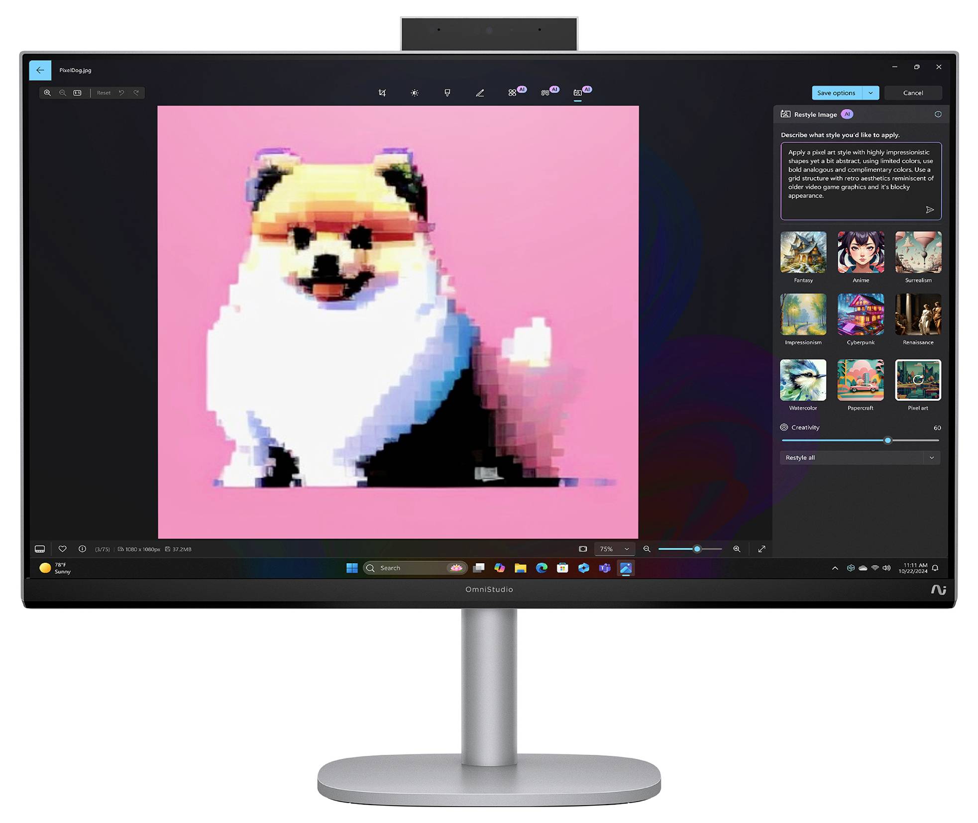 HP All-in-One PC X 27-cs1076ng Silver (P) 68.6 cm (27 Zoll) Full HD Intel® Core™ Ultra 7 256V 4.8 GHz 16 GB RAM Intel Intel Arc Graphics 140V