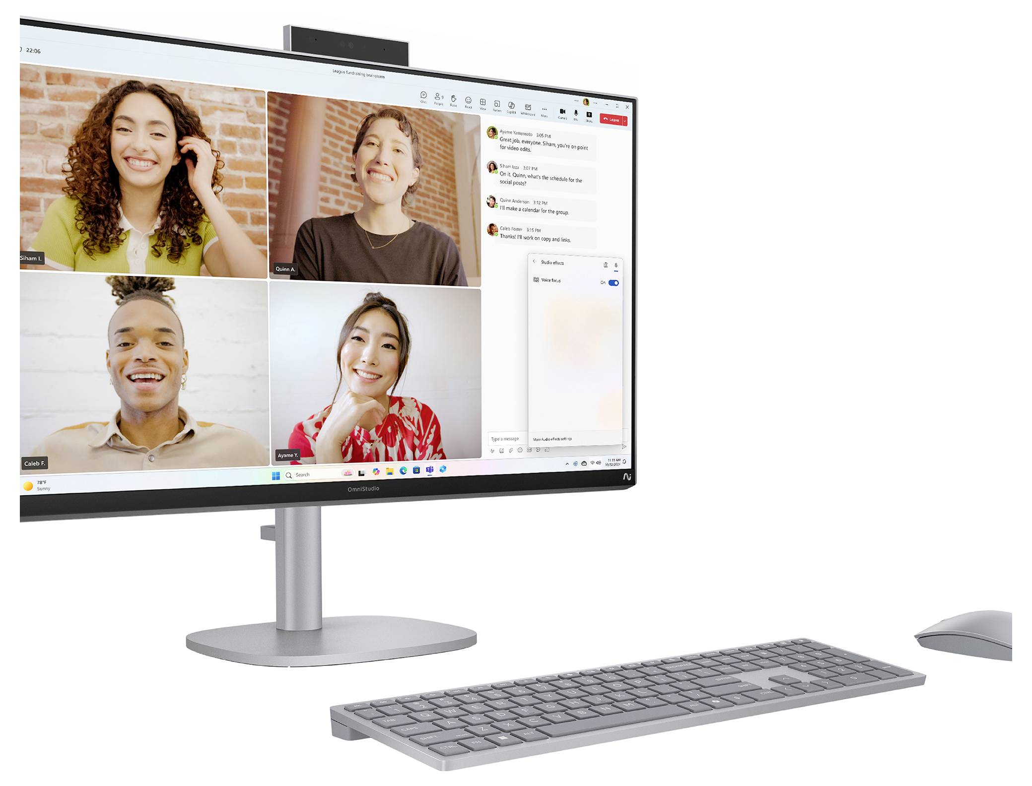 HP All-in-One PC X 27-cs1076ng Silver (P) 68.6 cm (27 Zoll) Full HD Intel® Core™ Ultra 7 256V 4.8 GHz 16 GB RAM Intel Intel Arc Graphics 140V