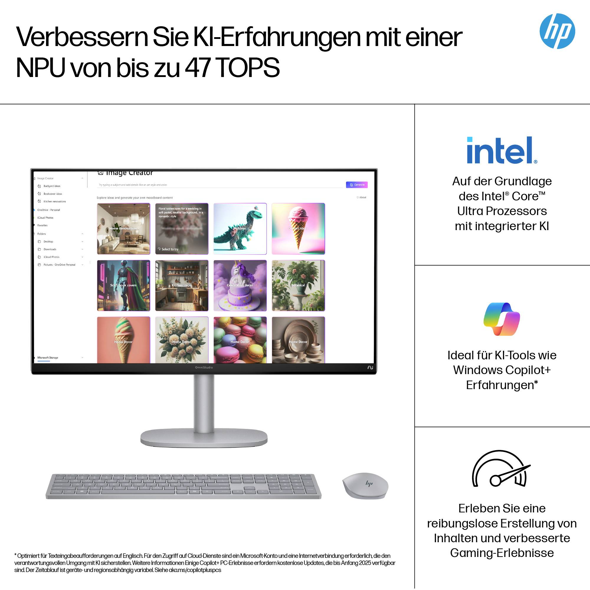 HP All-in-One PC 27-cr2255ng Shell White (P) 68.6 cm (27 Zoll) Full HD Intel® Core™ Ultra 5 225U 4.8 GHz 16 GB RAM 512 GB SSD Intel UHD Graphics