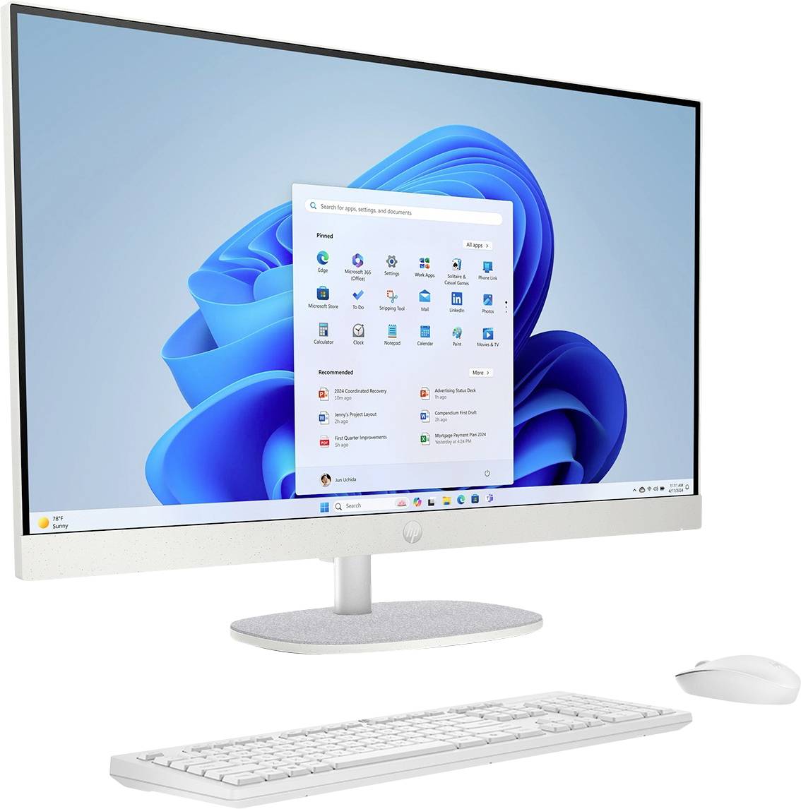 HP All-in-One PC 27-cr2275ng Shell White (P) 68.6 cm (27 Zoll) Full HD Intel® Core™ Ultra 7 255U 5.2 GHz 16 GB RAM 512 GB SSD Intel UHD Graphics