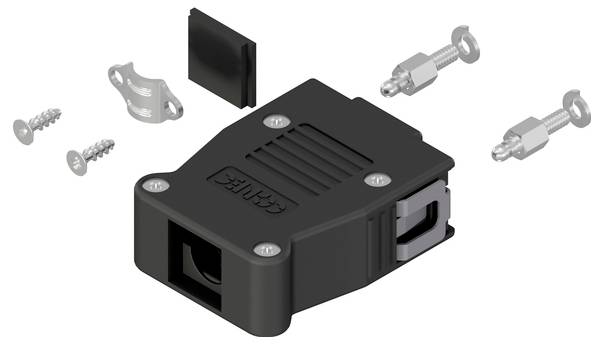 Conec SnapLock 16-003250E D-SUB Gehäuse Polzahl: 9 Kunststoff 90°, 180° Schwarz 1St.
