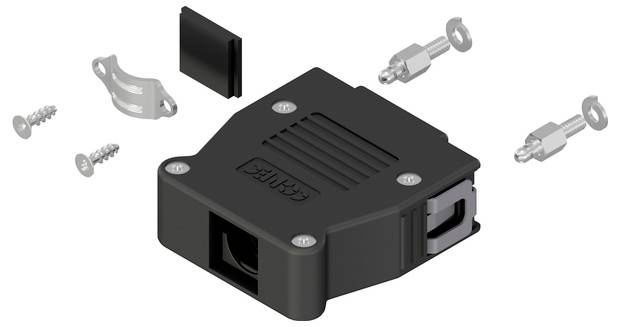 Conec SnapLock 16-003260E D-SUB Gehäuse Polzahl: 15 Kunststoff 90°, 180° Schwarz 1St.