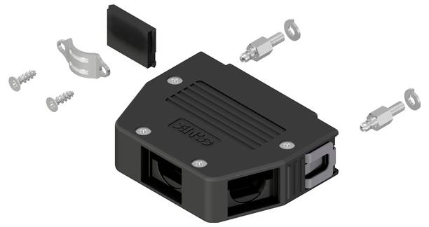 Conec SnapLock 16-003270E D-SUB Gehäuse Polzahl: 25 Kunststoff 90°, 180° Schwarz 1St.