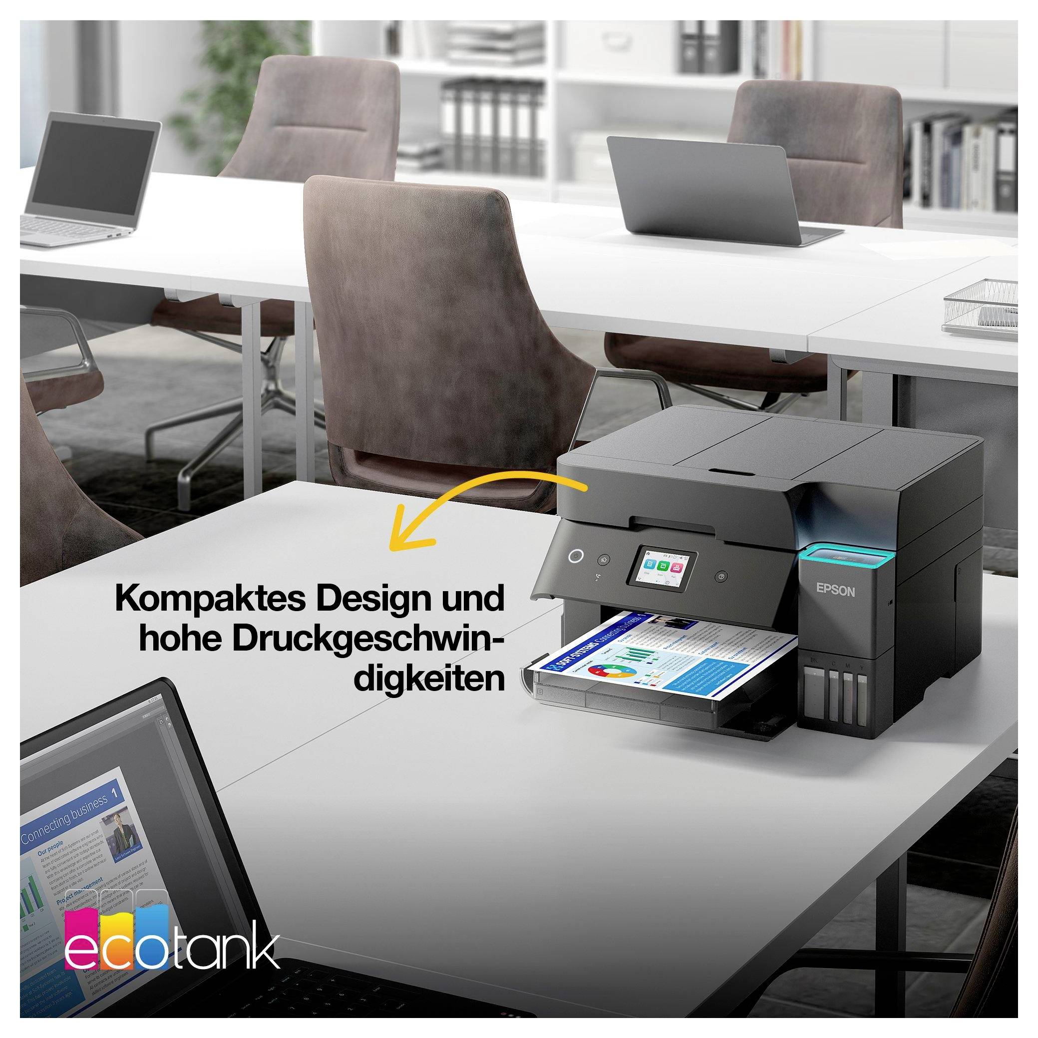 Epson EcoTank ET-4950 Multifunktionsdrucker Tintenstrahl Farbe A4 Drucker, Scanner, Kopierer, Fax WLAN, LAN, USB