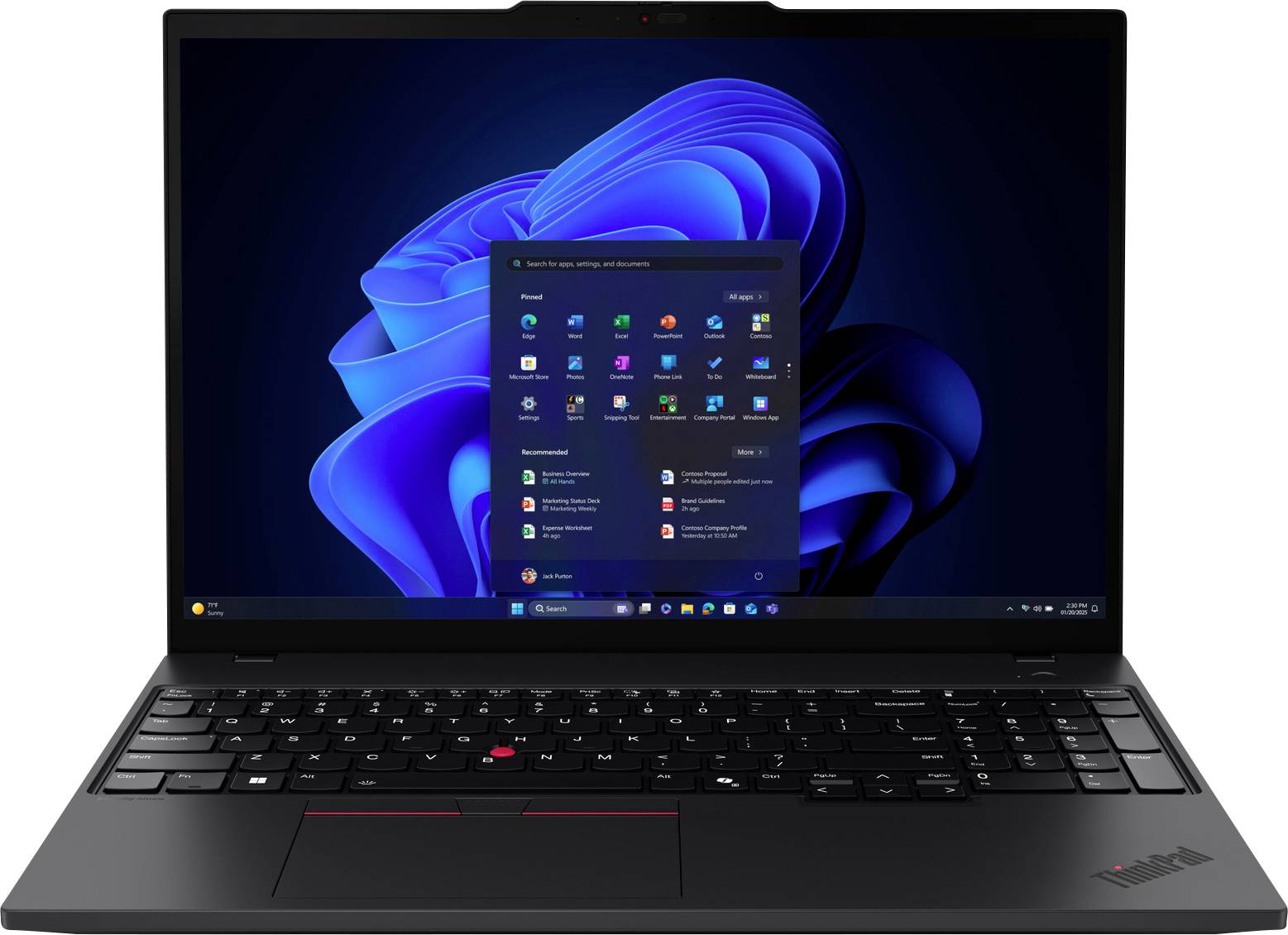 Lenovo Notebook ThinkPad T 40.6cm (16 Zoll) WUXGA Intel® Core™ Ultra 7 255U 64GB RAM 1TB SSD Deutsch, QWERTZ Intel Schwarz 21QE00