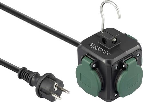 Sygonix SY-6903362 Steckdosenwürfel Schwarz, Grün Schutzkontakt 1 St.