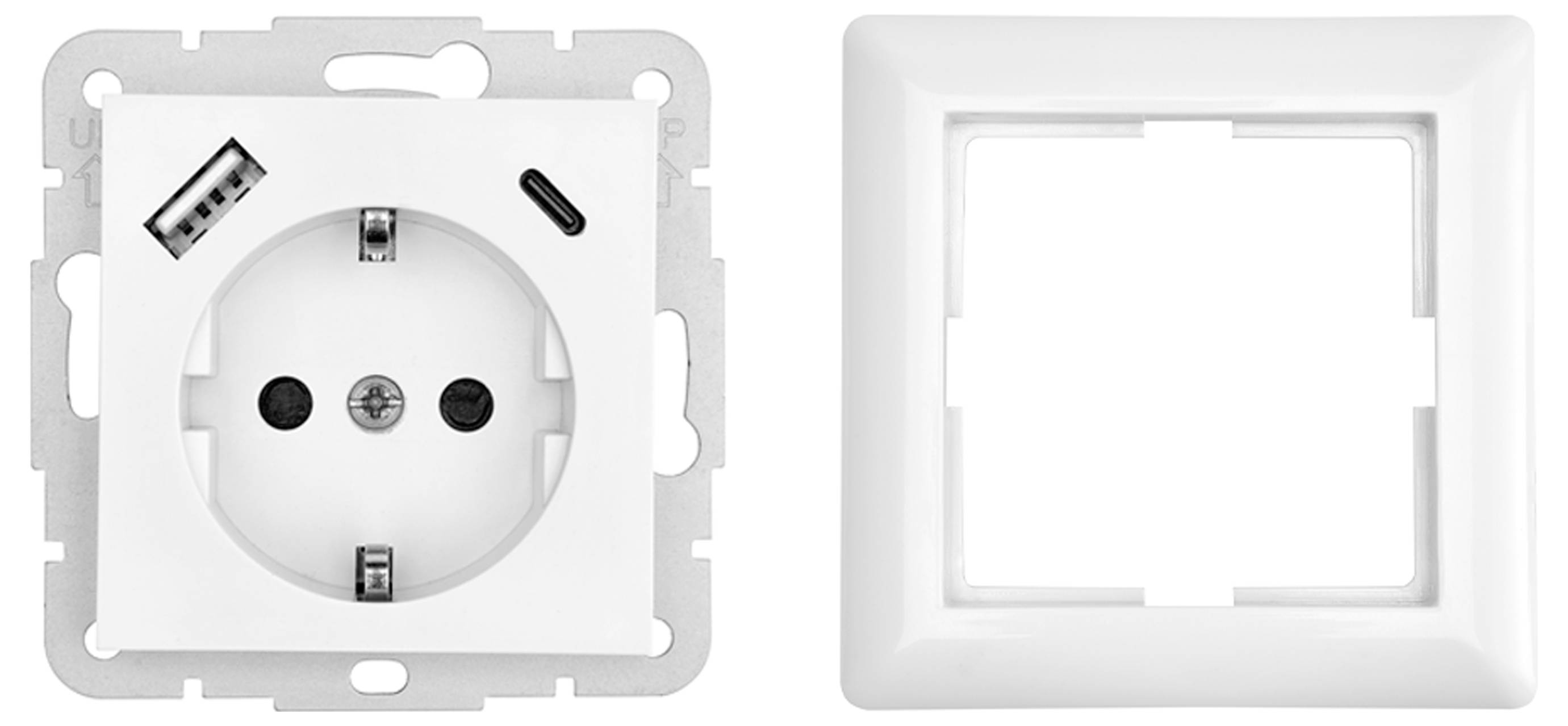LEDmaxx USB2201 Schutzkontakt-Steckdose Weiß