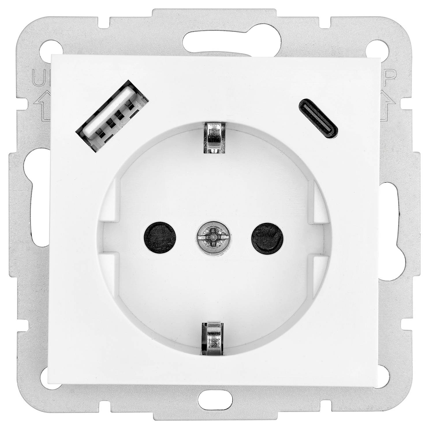 LEDmaxx USB2201 Schutzkontakt-Steckdose Weiß