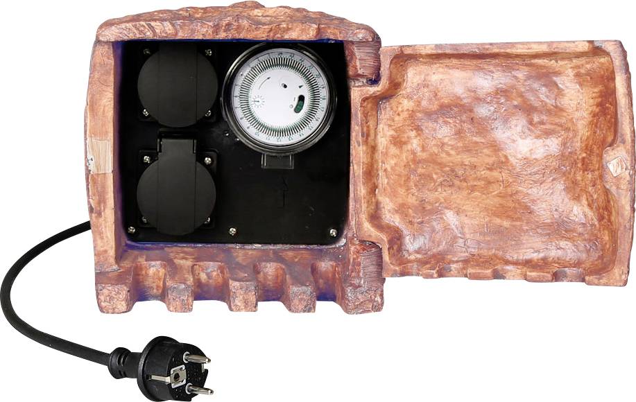 LEDmaxx ST202B Steckdosenleiste Braun mit Zeitschaltuhr