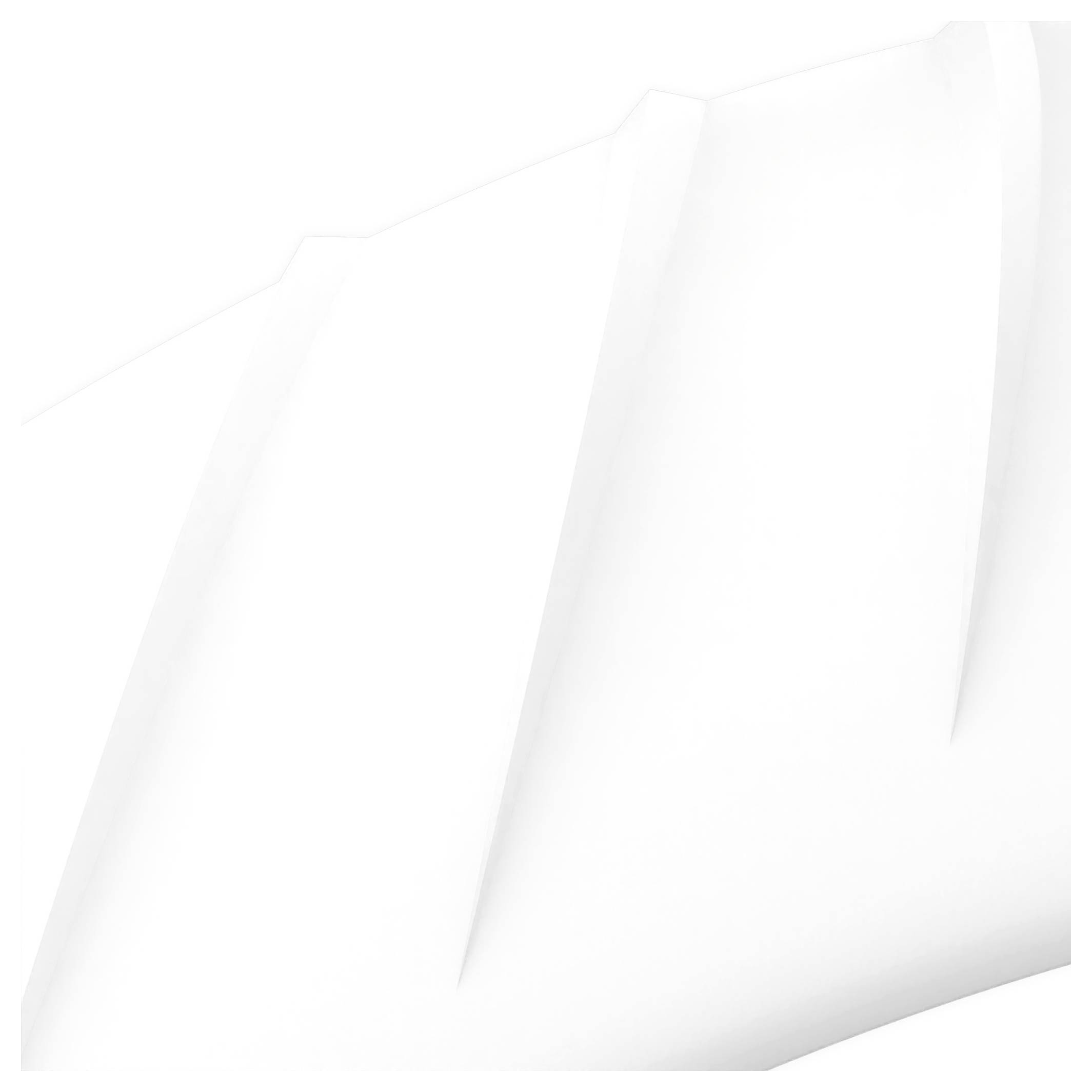 Abstrakte weiße Papierfaltungen, die ein Zickzack-Muster bilden und Origami-Kunst andeuten.