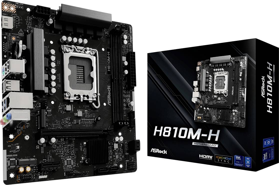ASRock H810M-H Mainboard Sockel (PC) Intel® LGA 1851 Formfaktor (Details) Micro-ATX Mainboard-Chipsatz Intel® H810