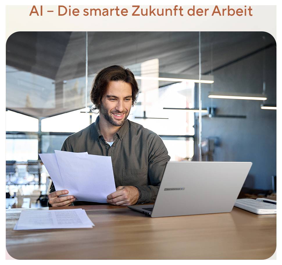 Asus Notebook ExpertBook P1 39.6cm (15.6 Zoll) Full HD AMD Ryzen 7 7735HS 16GB RAM 512GB SSD Deutsch, QWERTZ AMD AMD Radeon Grau 9