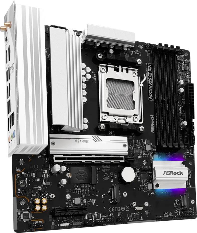 ASRock A620AM Pro RS Mainboard Sockel (PC) AMD® AM5 Formfaktor (Details) Micro-ATX Mainboard-Chipsatz AMD® A620A