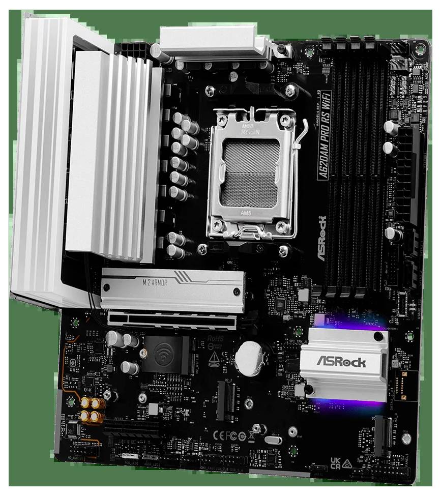 ASRock A620AM Pro RS Mainboard Sockel (PC) AMD® AM5 Formfaktor (Details) Micro-ATX Mainboard-Chipsatz AMD® A620A