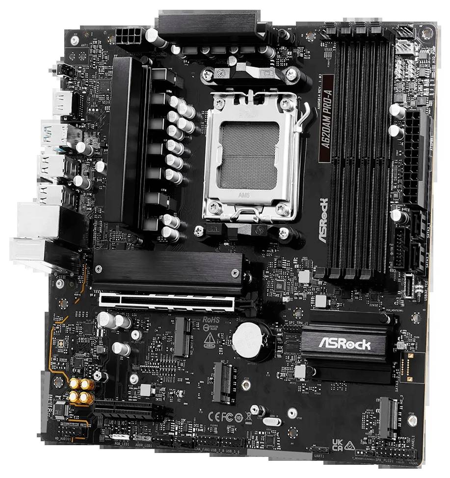 ASRock A620AM Pro-A Mainboard Sockel (PC) AMD® AM5 Formfaktor (Details) Micro-ATX Mainboard-Chipsatz AMD® A620A