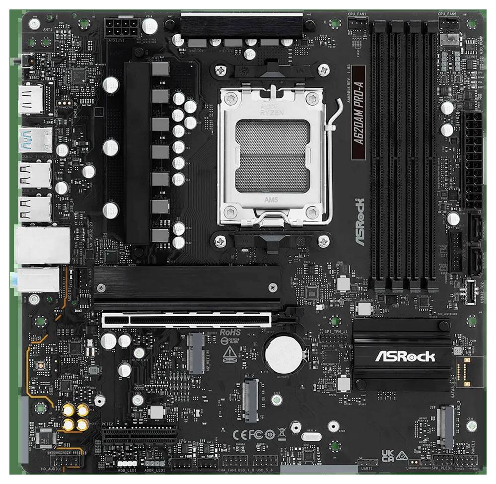 ASRock A620AM Pro-A Mainboard Sockel (PC) AMD® AM5 Formfaktor (Details) Micro-ATX Mainboard-Chipsatz AMD® A620A