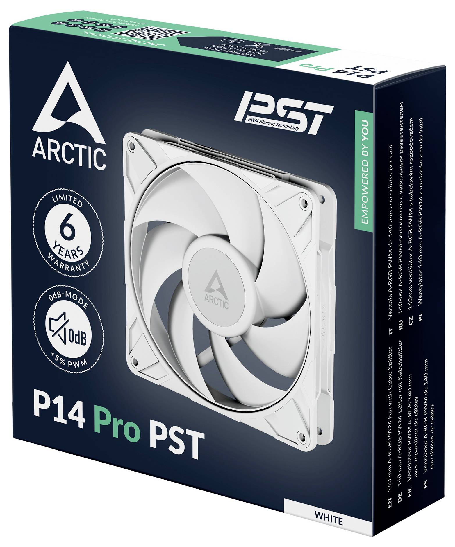 Arctic P14 Pro PST PC-Gehäuse-Lüfter Weiß