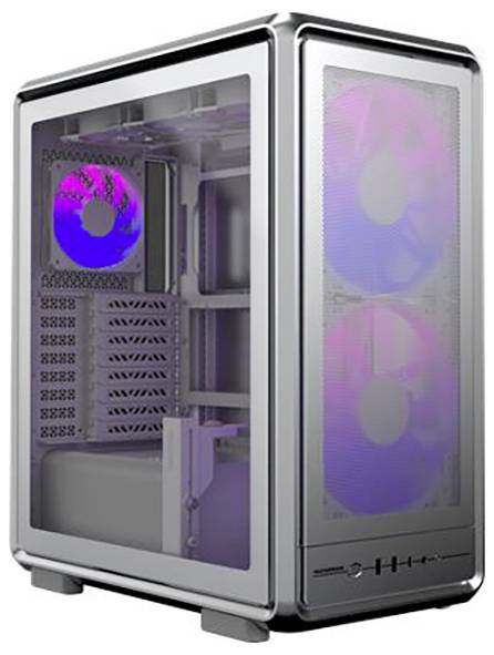 Cooler Master MasterFrame 500 Mesh AR Midi-Tower PC-Gehäuse Silber 3 Vorinstallierte LED Lüfter, Seitenfenster, Staubfilter