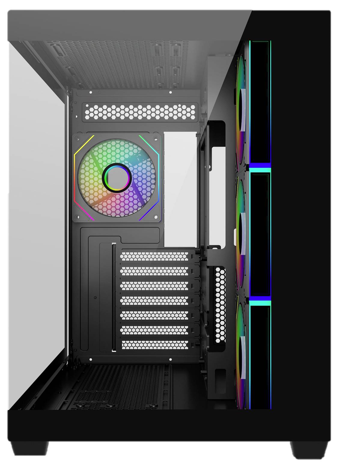 Cooler Master Elite 681 Midi-Tower PC-Gehäuse Schwarz 4 Vorinstallierte LED Lüfter, Seitenfenster