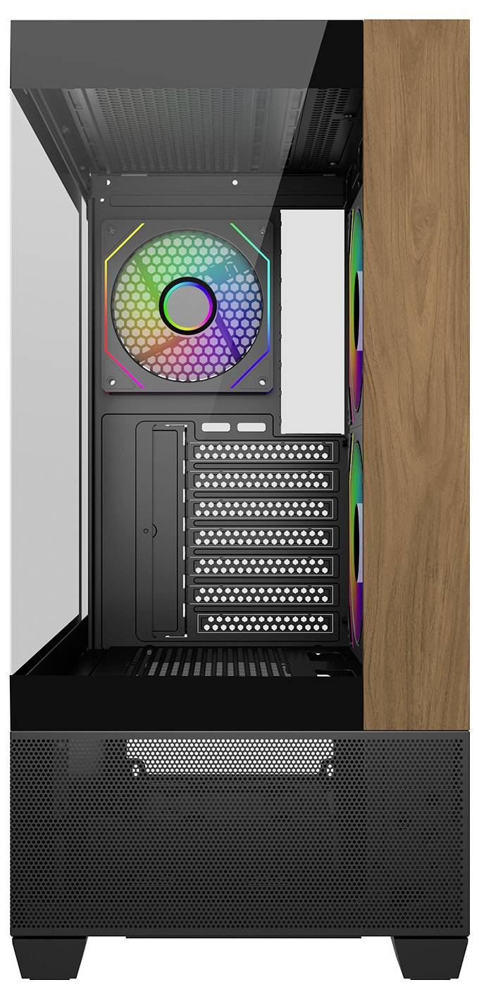 Cooler Master Elite 690 Midi-Tower PC-Gehäuse Schwarz 3 Vorinstallierte LED Lüfter, Seitenfenster