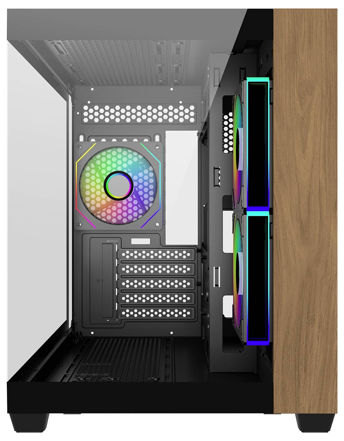 Cooler Master Elite 481 Mini-Tower PC-Gehäuse Schwarz 3 Vorinstallierte LED Lüfter, Seitenfenster