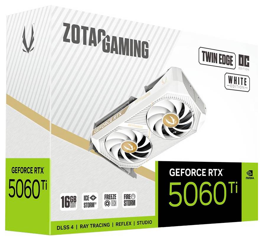 Zotac Grafikkarte Nvidia GeForce RTX 5060 Ti GeForce RTX 5060 Ti 16GB GDDR7-RAM PCIe, HDMI®, DisplayPort