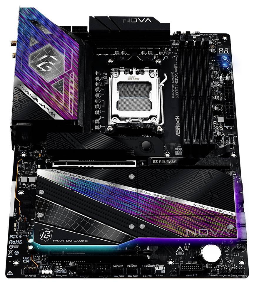 ASRock X870 Mainboard Sockel (PC) AMD® AM5 Formfaktor (Details) ATX Mainboard-Chipsatz AMD® X870