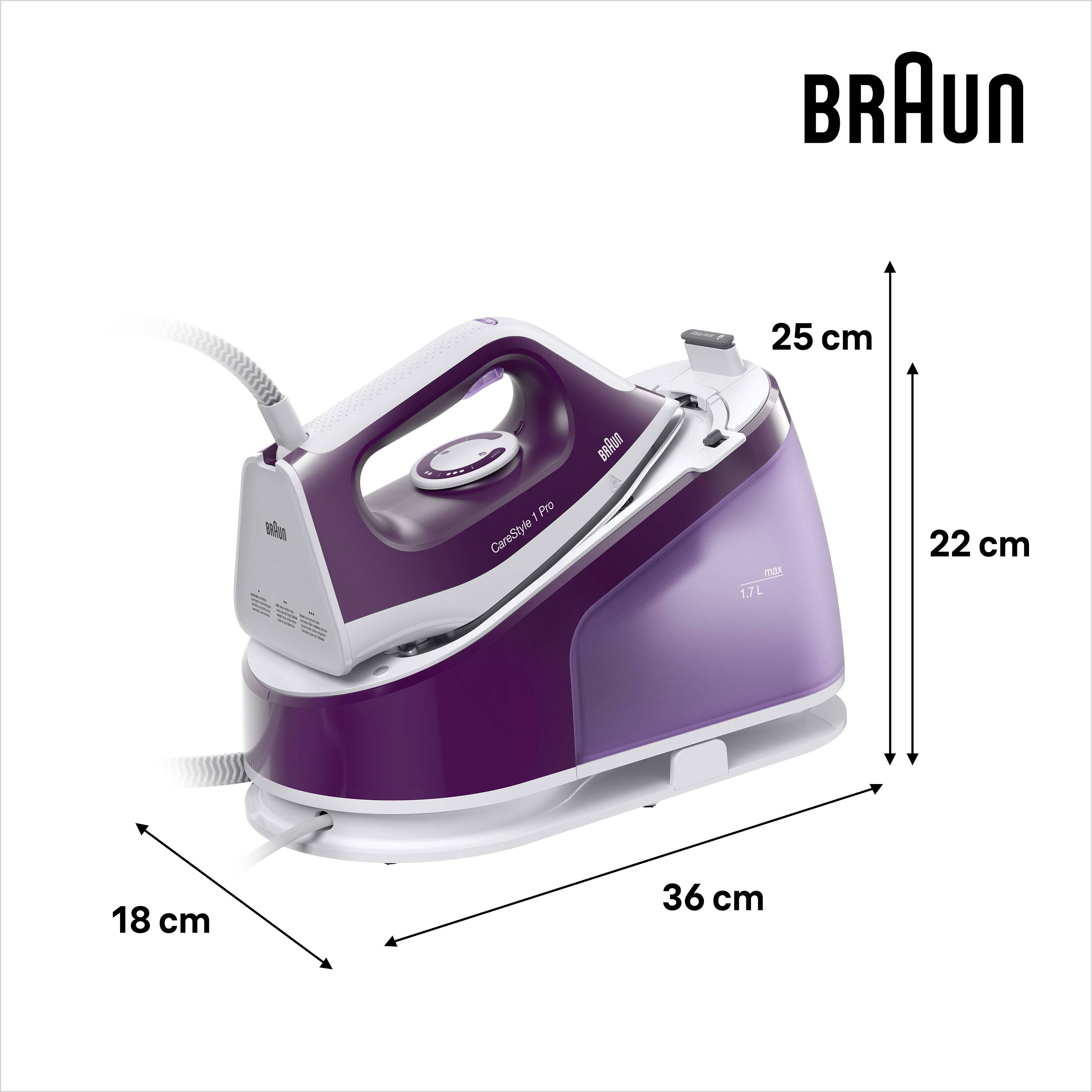 Braun IS 1514 VI 0128807002 Dampfbügelstation 2200W Weiß, Lila