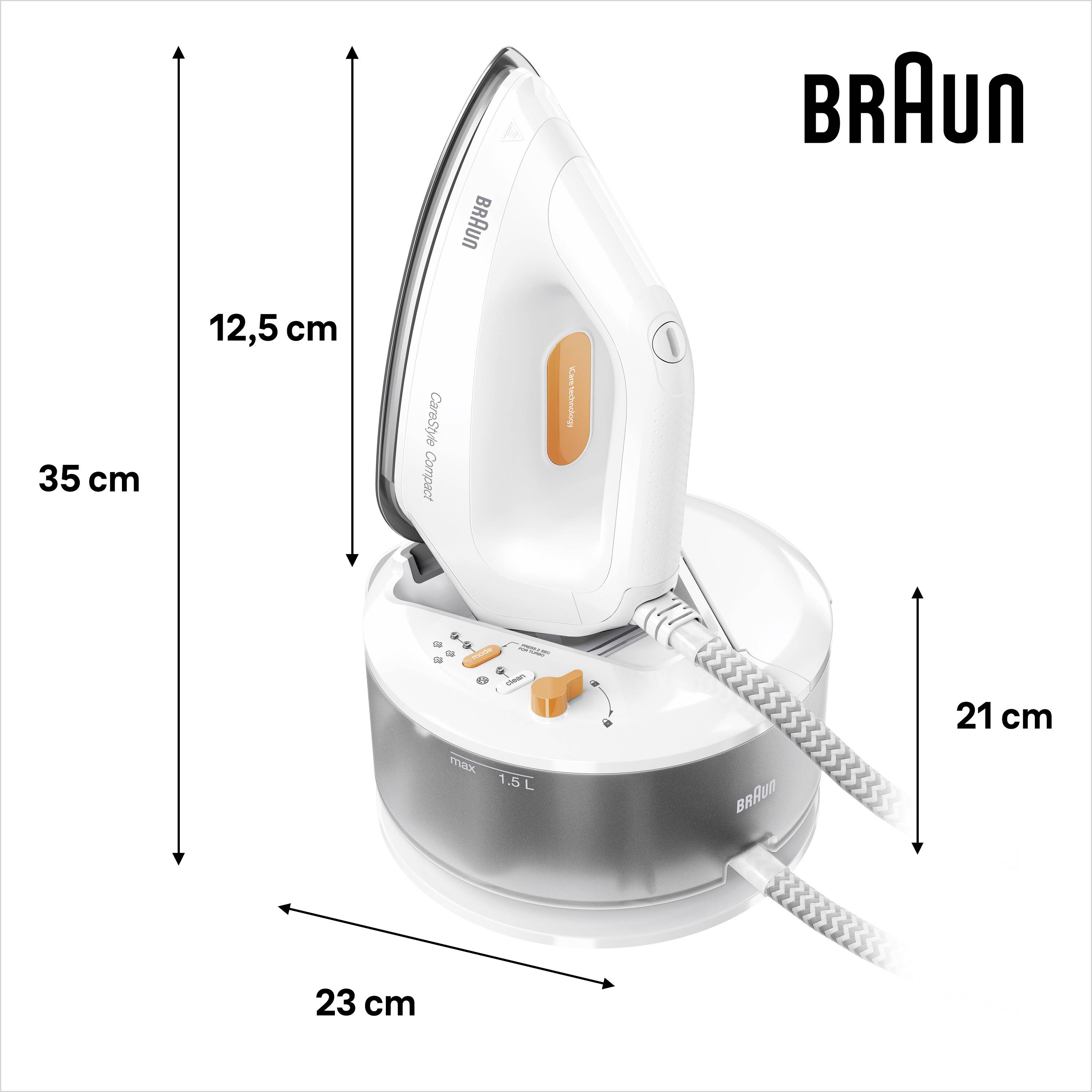 Braun IS 2132 WH 0128804000 Dampfbügeleisen 2400W Weiß, Orange