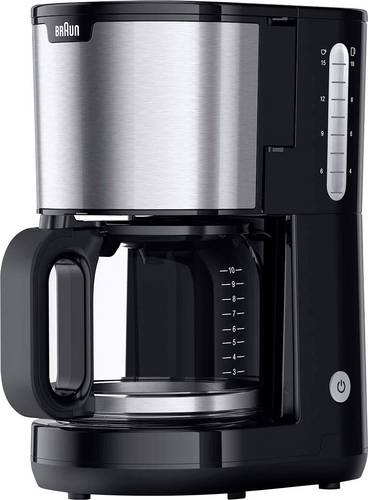 Braun KF 1500 BK Kaffeemaschine Schwarz, Edelstahl Fassungsvermögen Tassen=10 Glaskanne